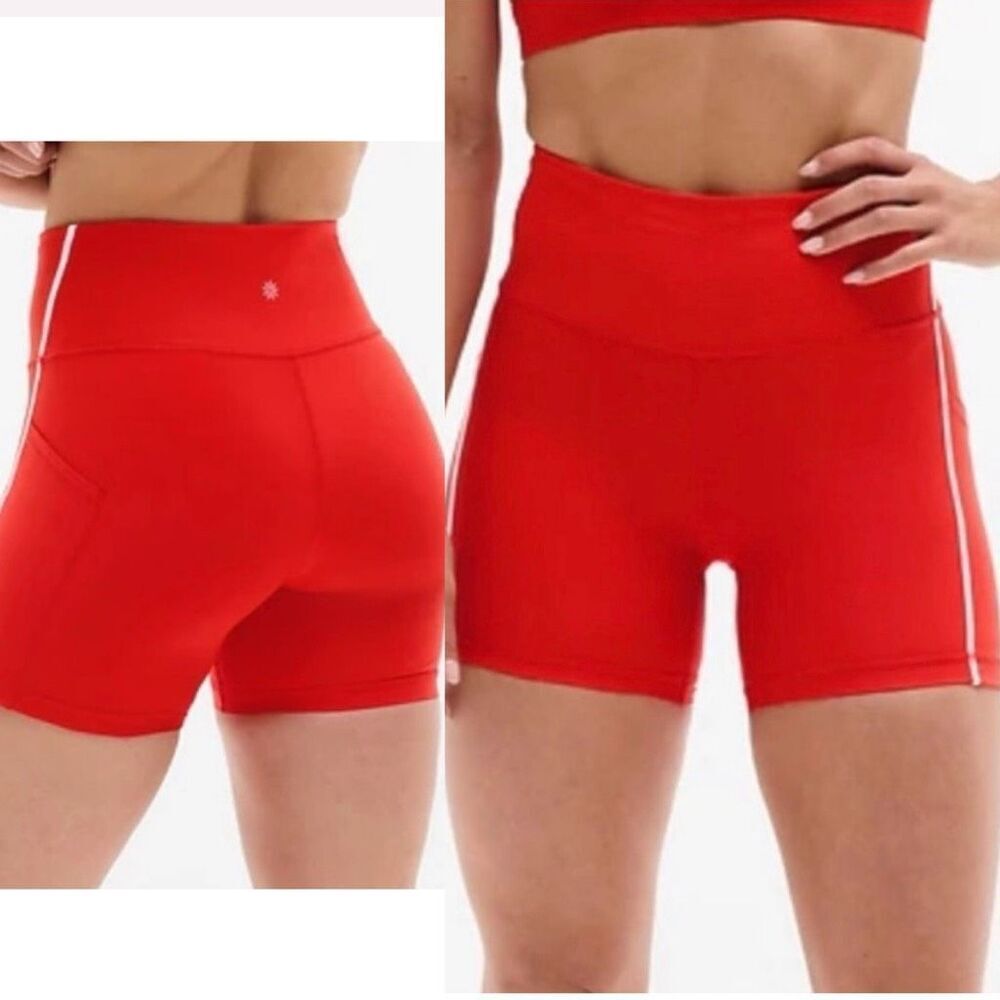 Athleta Interval Stash Tipped 5” Short in Red size XL NWT